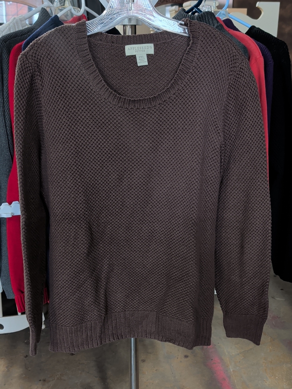 Appleseed's Women's Chocolate Brown Crewneck Sweater